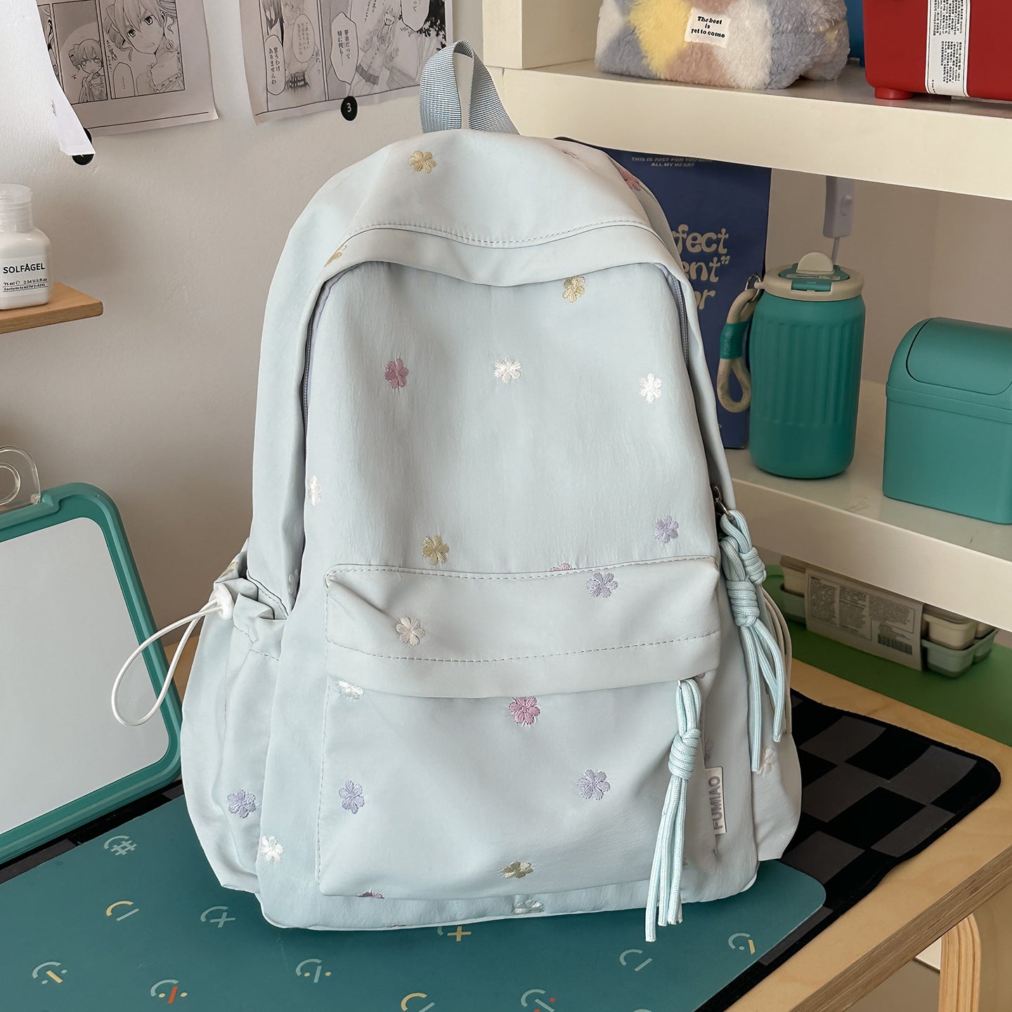 Bestickter Blumenmuster-Rucksack Brehn