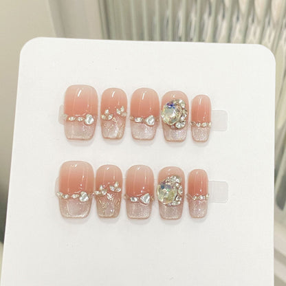 Dekoratives Kristall-akzentuiertes Druck-Nagelkunstset