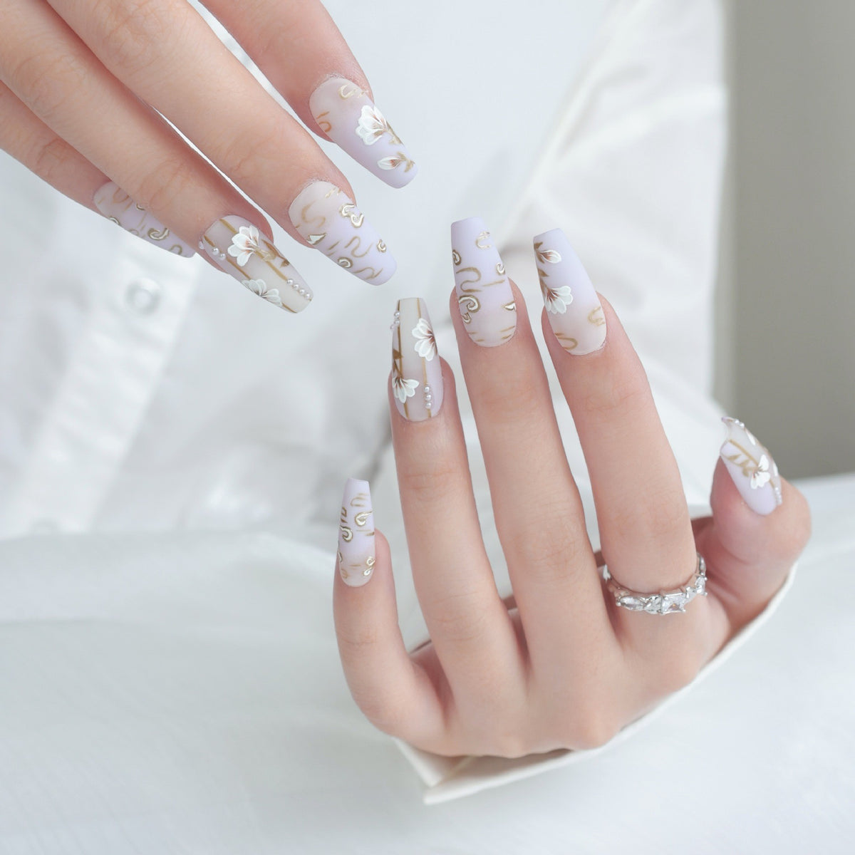 Dekorative Blumen Nagelaufkleber mit mattem Finish