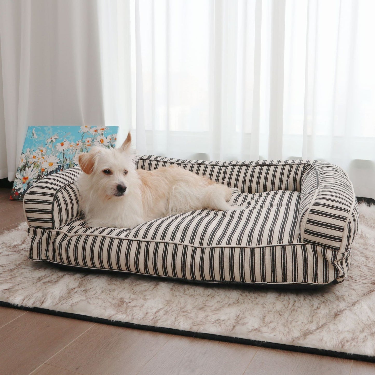 Gestreiftes orthopädisches Hunde-Sofa