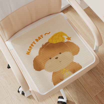 Cute Cartoon Bear Memory Foam Office Chair Seat Cushion with Non-Slip Backing