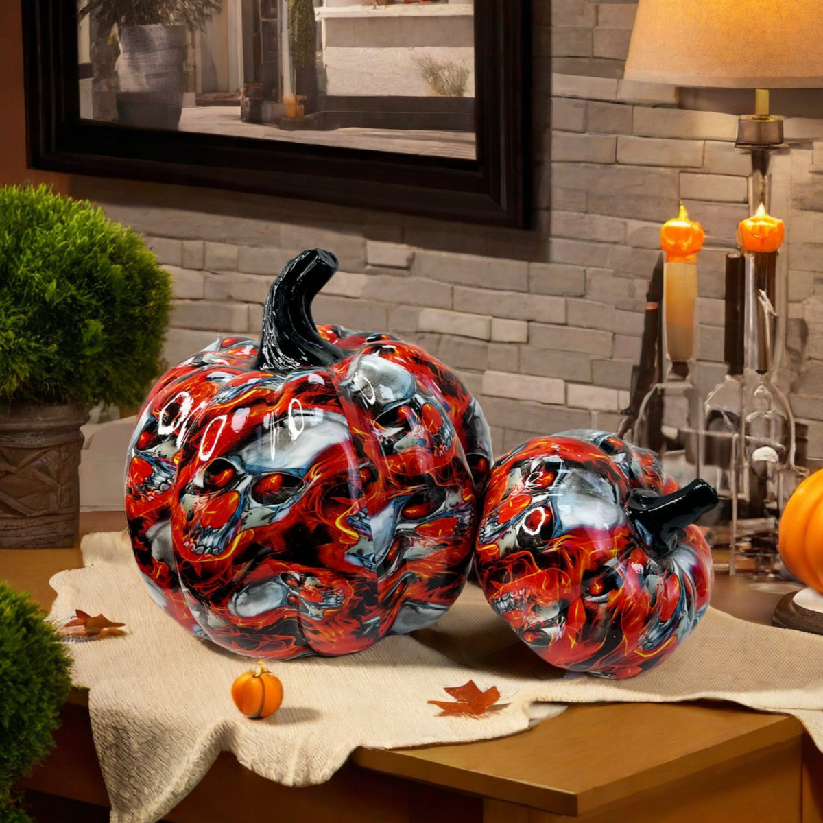 Kunstvolle Halloween Kürbisfigur Brehn
