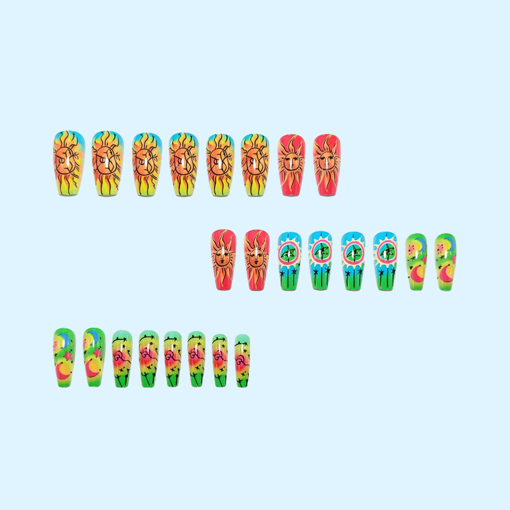 Kreative Kunstnägel im Neon-Motiv und fantastischen Mustern Brehn