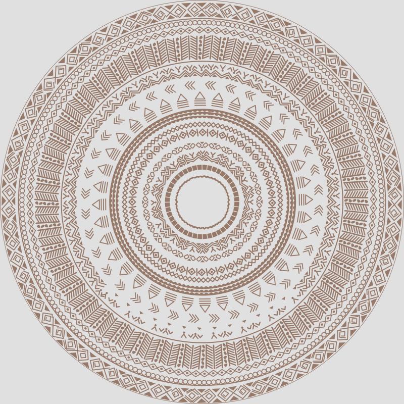 Runder geometrisches Muster Bereichsteppich