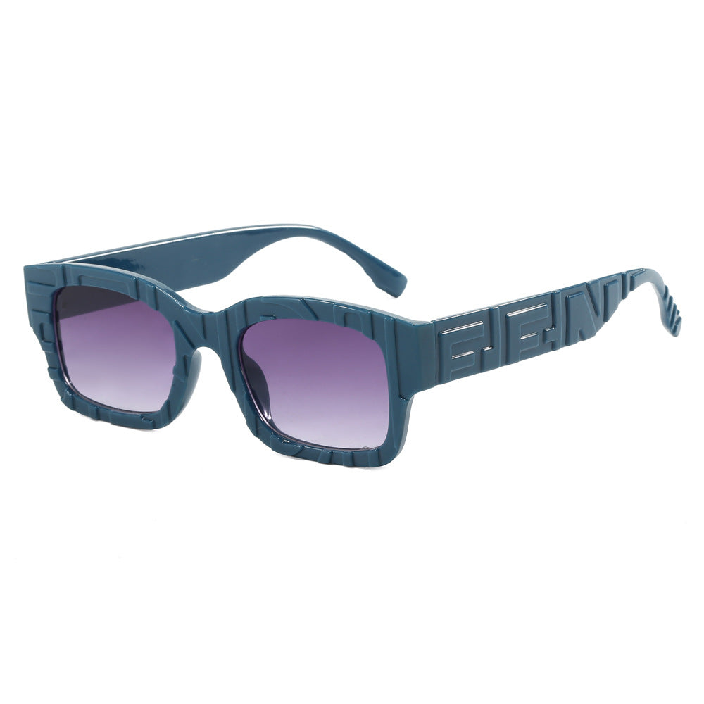 Damen modische quadratische Sonnenbrille mit strukturiertem Rahmen und UV-Schutz Brehn