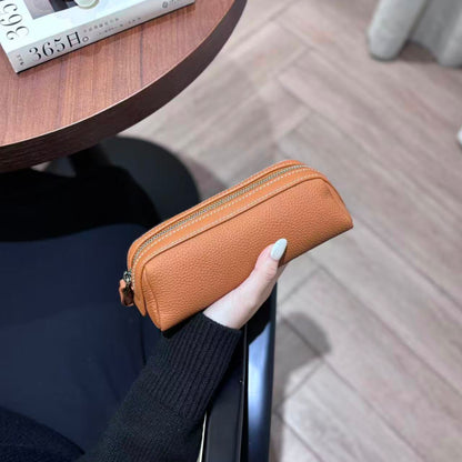 Premium Texturiertes Leder Mit Reißverschluss Bleistiftetui