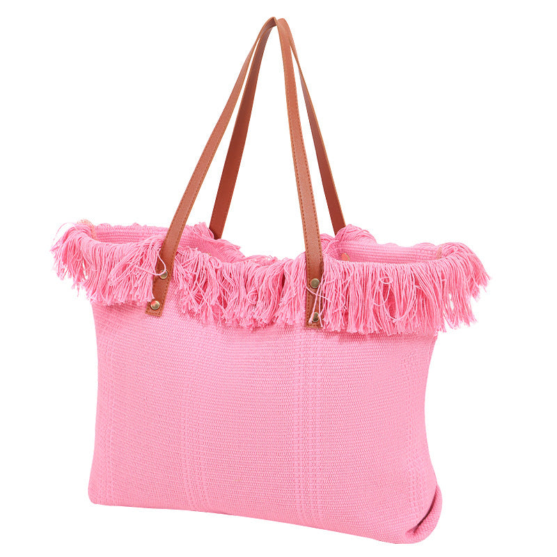 Strandtasche mit Auffälligem Fransenrand Brehn