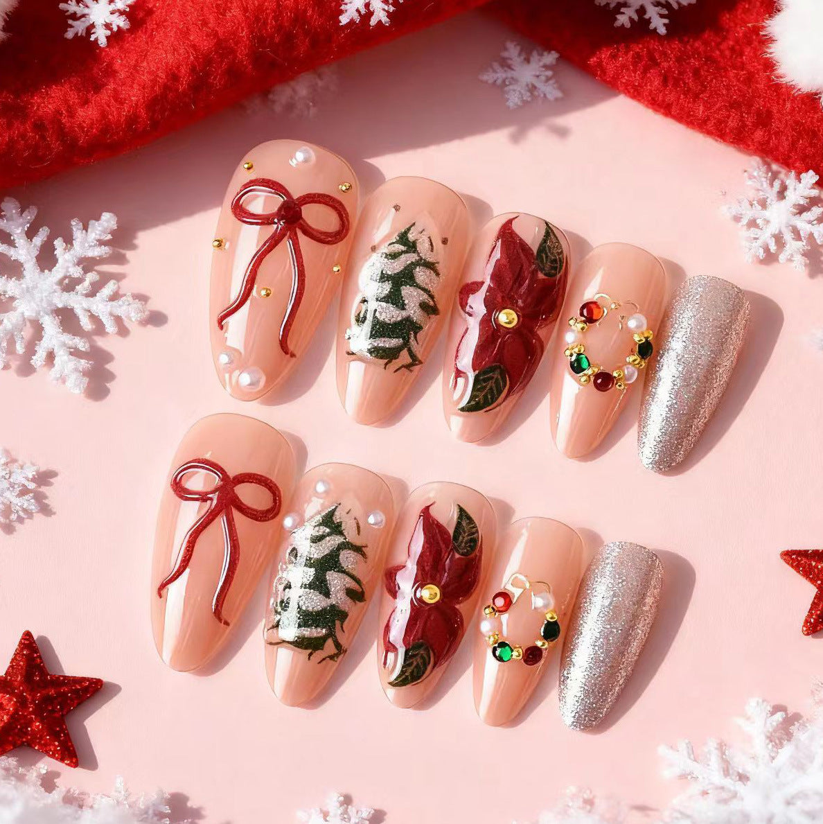 Festliches, urlaubsbezogenes Press-On-Nail-Art-Set Brehn 1790636494