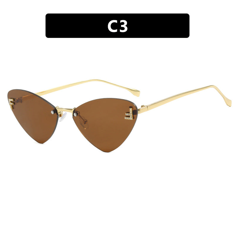 Damen extravagante Cat-Eye Sonnenbrille mit funkelnden Details Brehn