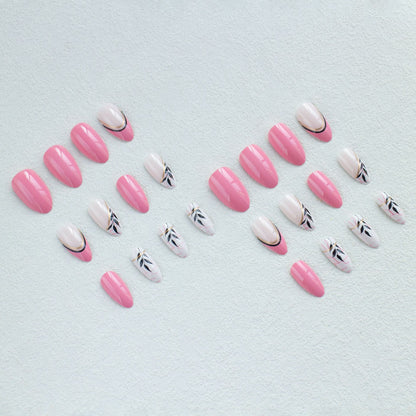 Elegantes Blumenkunst-Nagelset