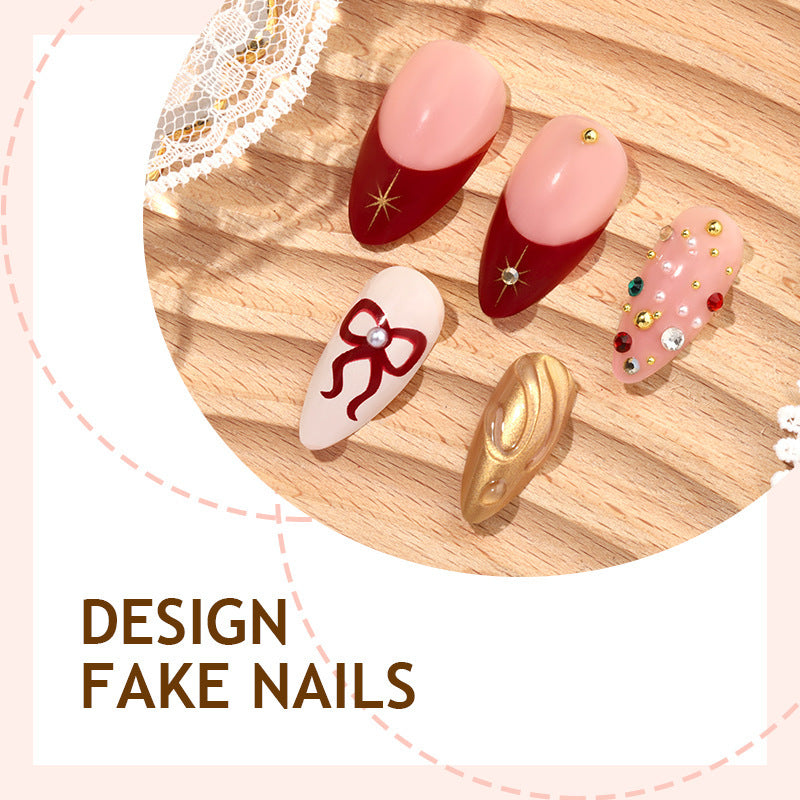 Kreatives Kunstnagelset mit stilvollen Details Brehn