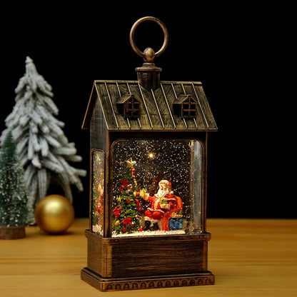 Nostalgische Weihnachtslaterne mit beweglich großem Weihnachtsmann Brehn