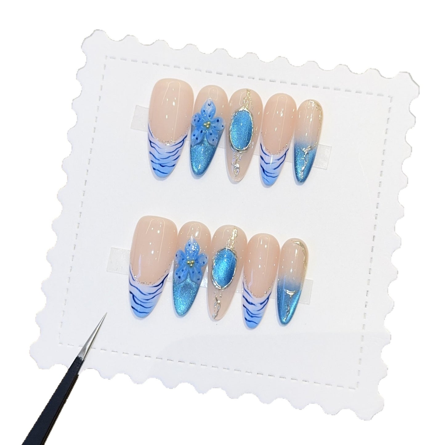Kunstnägel mit Exquisite Blumen- und Glitzermotiven Brehn