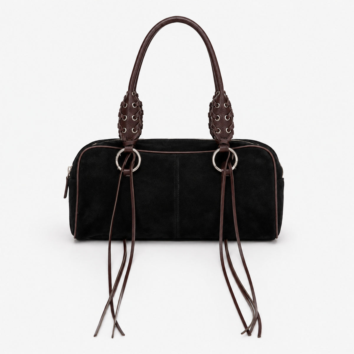 Luxuriöse Lederhandtasche mit geflochtenen Trägern