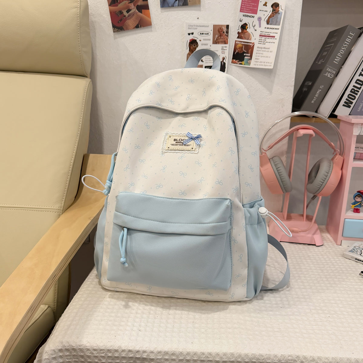 Stylische bedruckte Rucksack mit lustigen Charakterakzenten Brehn