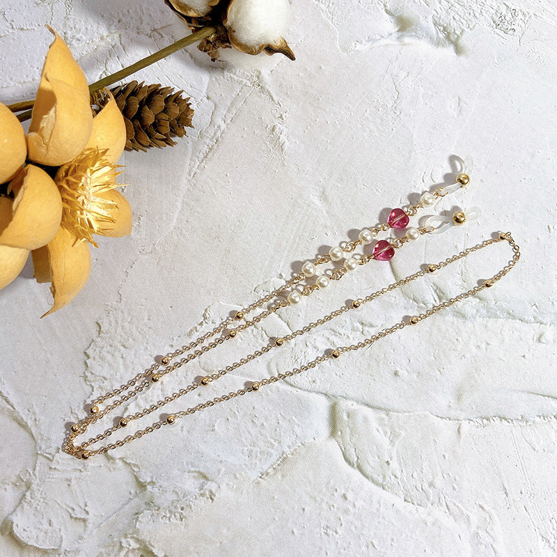 Elegante Kette mit Perlen und Rubinen Brehn
