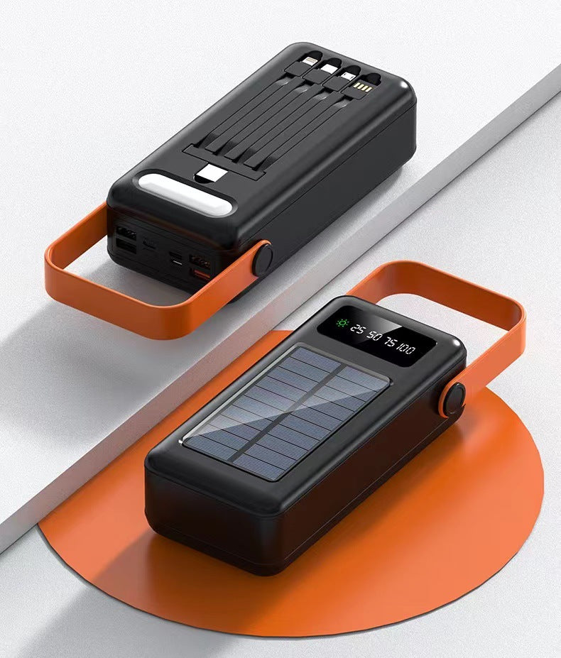 Solarbetriebene Powerbank mit Integrierten Ladekabeln Brehn