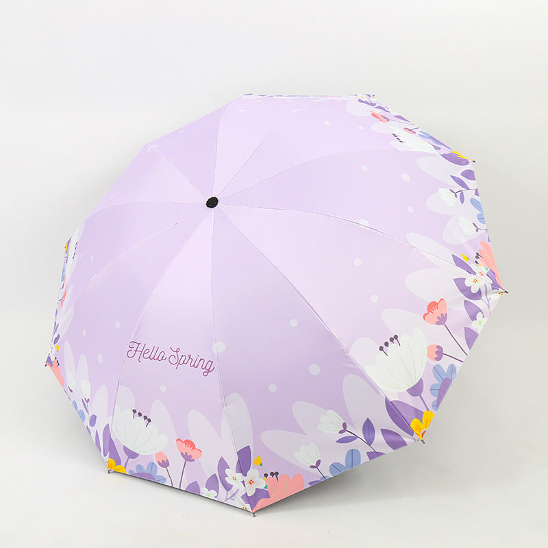 Damen Faltbarer Regenschirm mit floralem Design Brehn