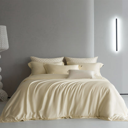Luxuriöses Seidenglatte Kühl-Duvet-Bezug-Set mit tiefem Rock und Umschlagkissenbezügen