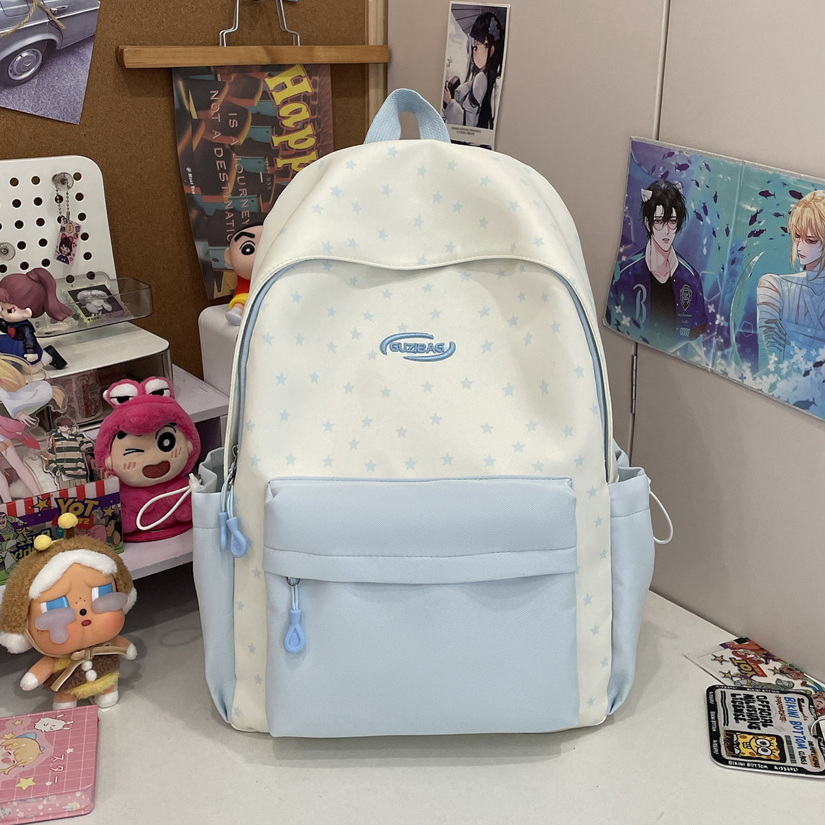 Stylische bedruckte Rucksack mit lustigen Charakterakzenten Brehn
