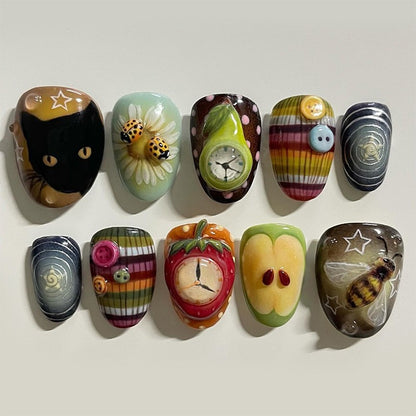 Romantisches Kuss-inspiriertes Press-On Nagelkunstset