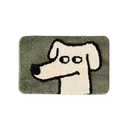 Plüsch-Tufted Cartoon Hundegesicht Absorbierende Rutschfeste Badteppich