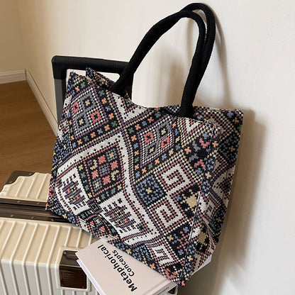 Ethnischer Druck Canvas Einkaufstasche