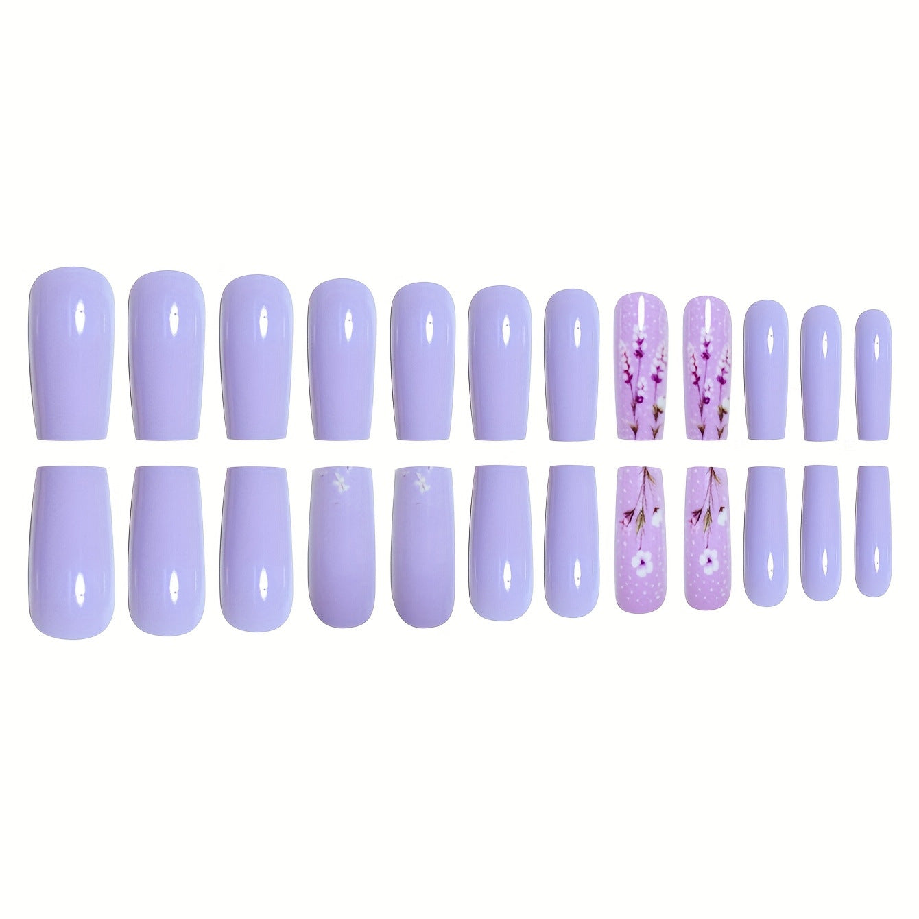 Künstlerisch gestaltetes florales Acryl-Nagel-Set Brehn