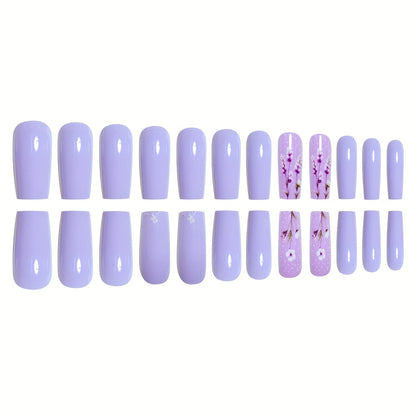 Künstlerisch gestaltetes florales Acryl-Nagel-Set Brehn