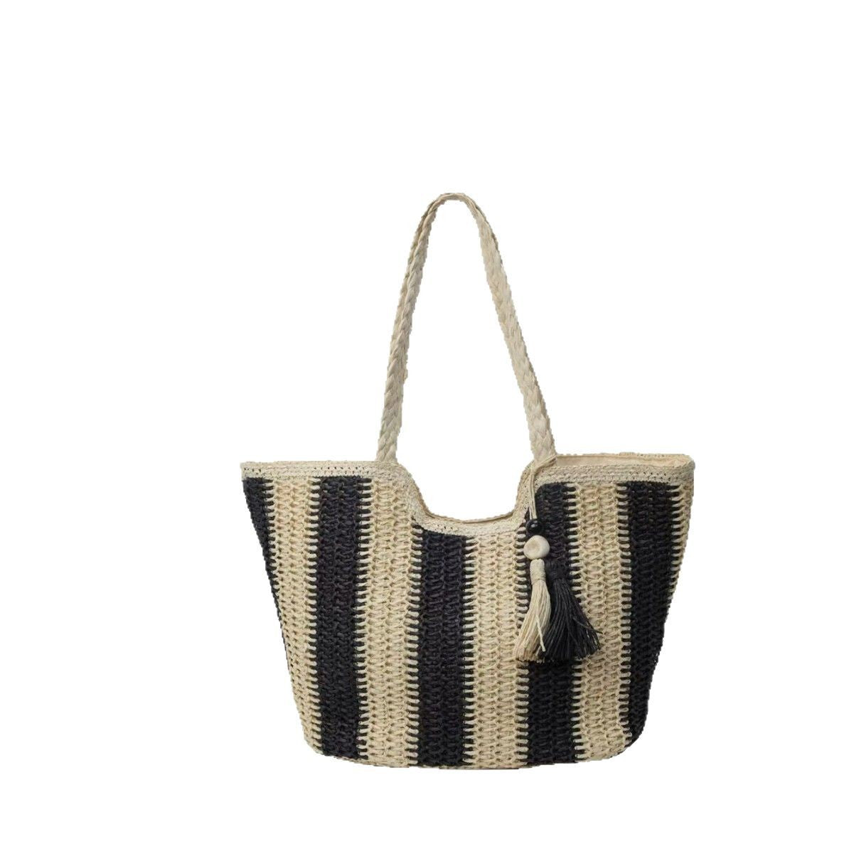 Handgefertigte Basttasche mit Eleganten Quasten und Detailreicher Struktur Brehn