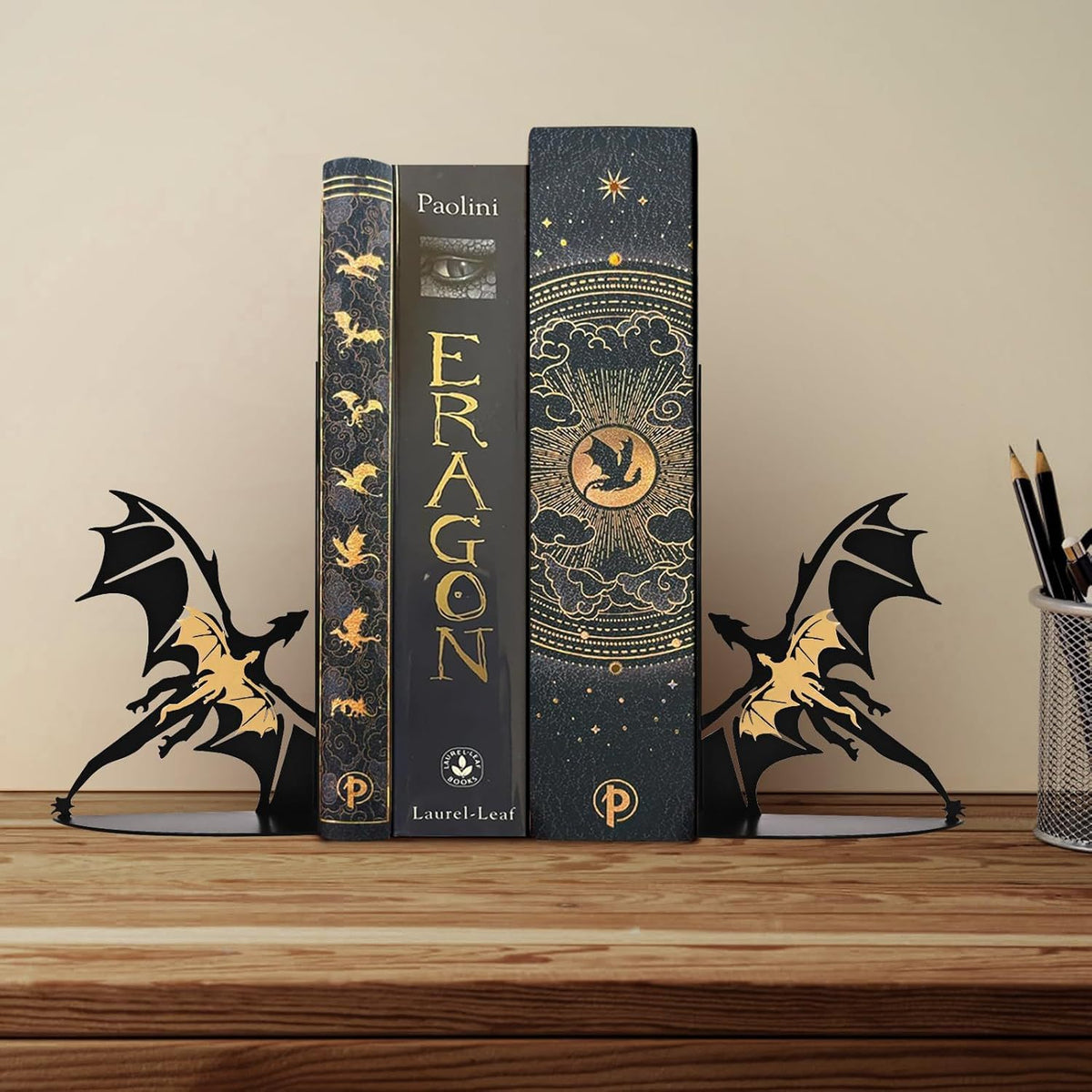 Drachen-inspirierte dekorative Buchstützen
