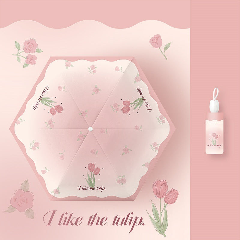Damen Faltregenschirm mit verspieltem Blumendesign Brehn