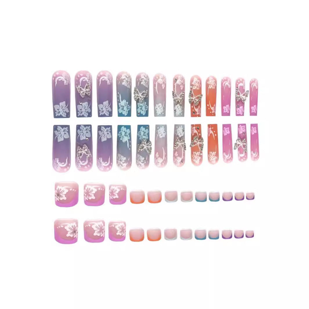 Premium Florale Acryl-Nagelverlängerungen Brehn