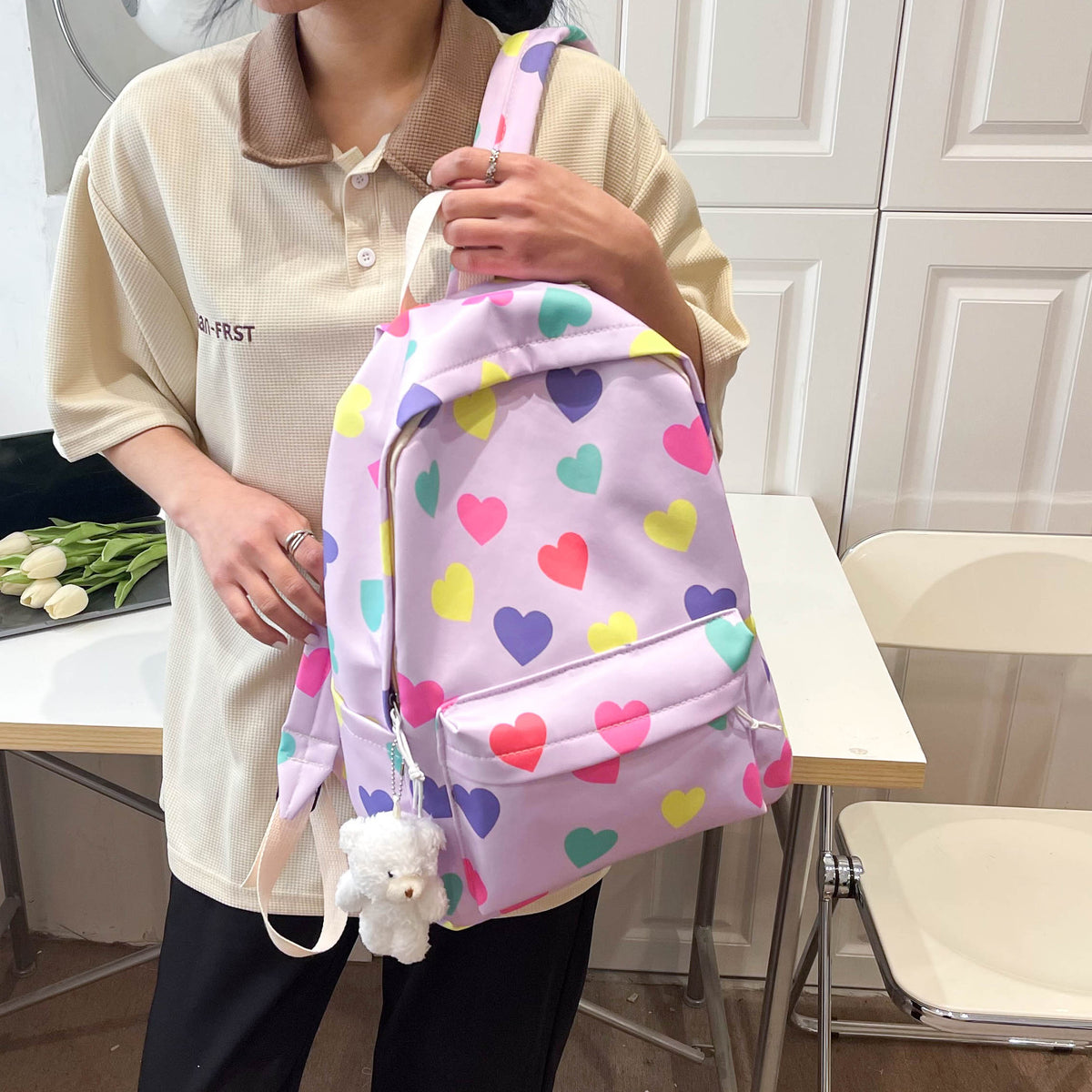Herzgemusterter Freizeitrucksack Brehn