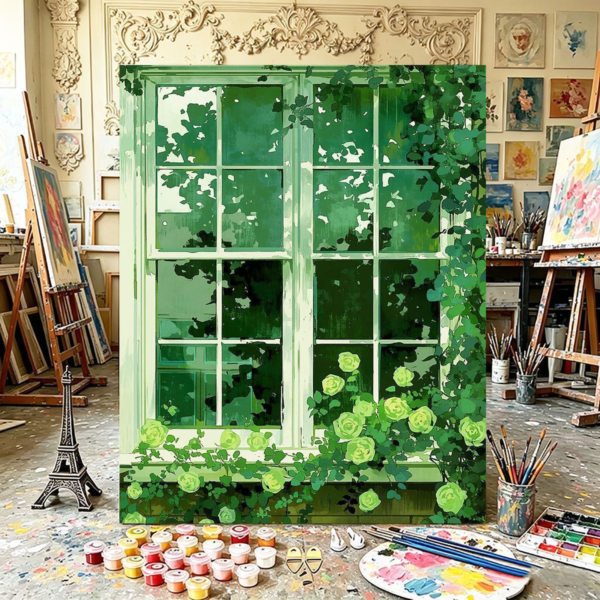 Botanische Fenster Leinwandkunst Brehn
