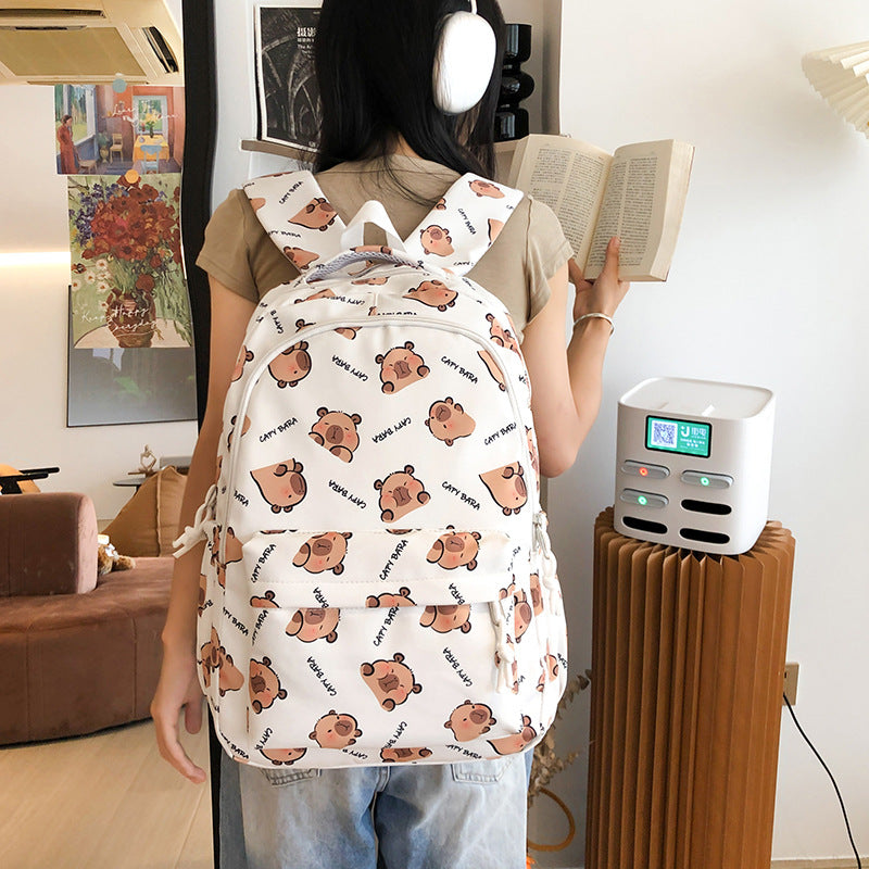Rucksack mit Kindgerechtem Capybara-Design und Praktischen Fächern Brehn