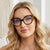 Damen Cat-Eye Brille mit floralem Design und verstellbarem Nasensteg Brehn