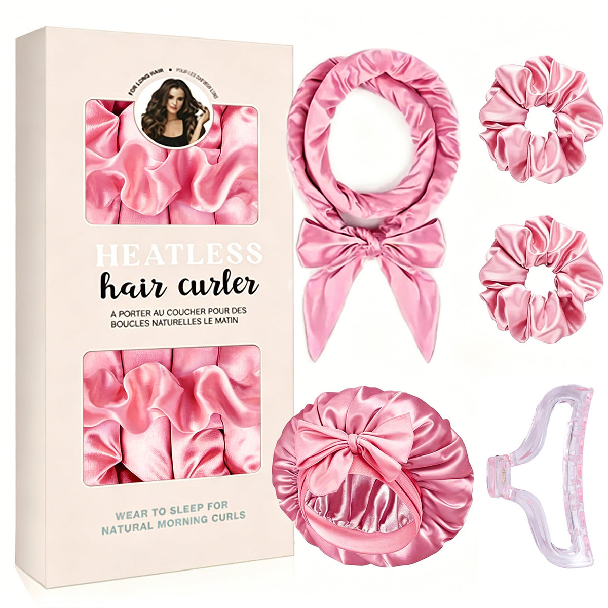 Satin Hitzefreies Haarwickel-Set