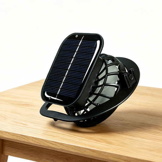 Unisex nan solarbetriebener Tischventilator mit integriertem Solarmodul Brehn