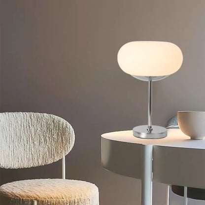Moderne Glas- und Chrom-Tischlampe
