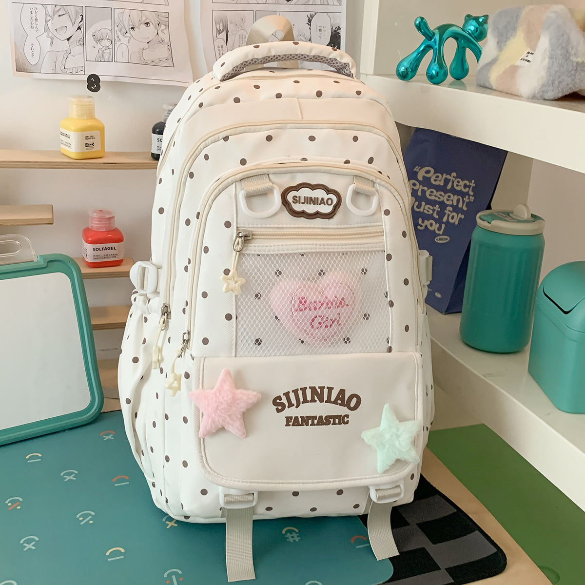 Stylische Pünktchen Schultasche Brehn