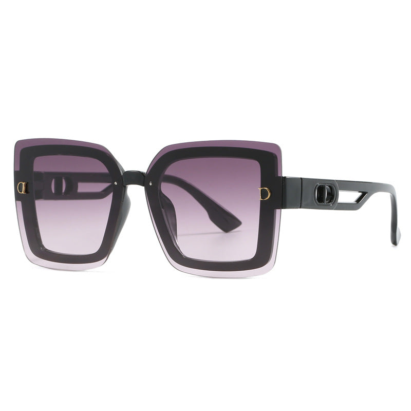 Damen modische oversized Sonnenbrille im geometrischen Design Brehn