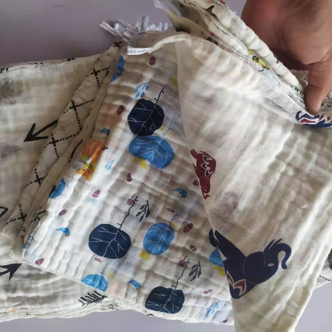 Weiches Baumwoll-Multi-Print-Babydecke Brehn