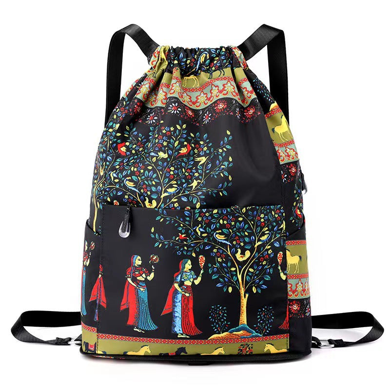 Zugkordel Blumendruck Rucksack Brehn