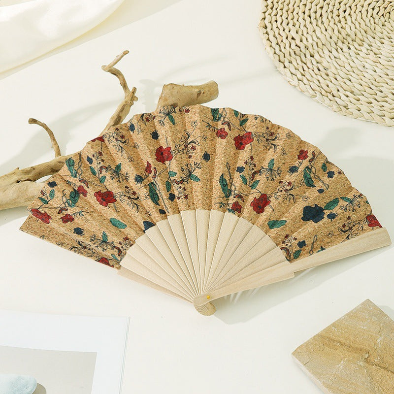 Damen handgefertigter Fächer mit floralen Motiven Brehn