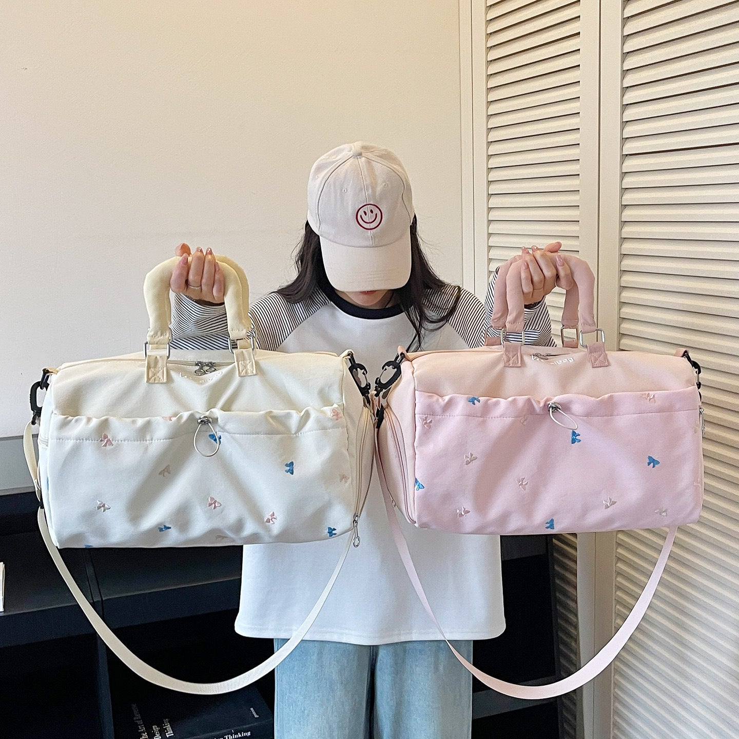 Multifunktionale bestickte Duffel-Tasche Brehn