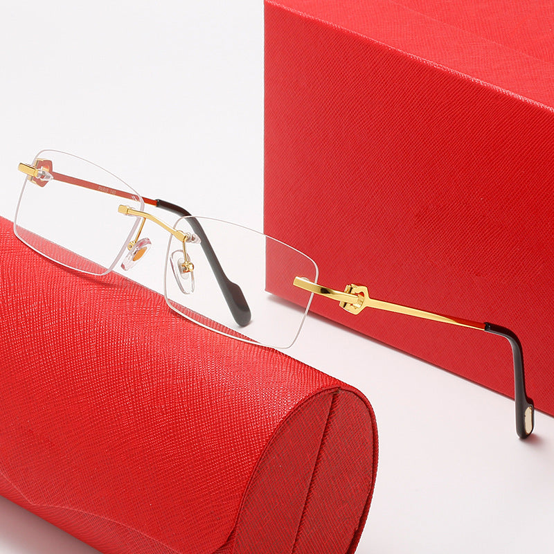 Damen rechteckige Designer-Sonnenbrille mit elegantem Metallrahmen Brehn