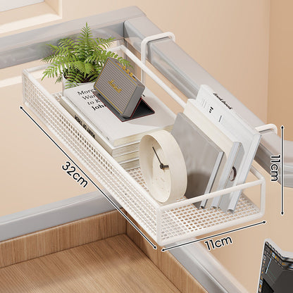 Clamp-On-Mesh-Schreibtisch-Trennwand-Regal-Organizer mit Rautenschale und Überkantenhaken