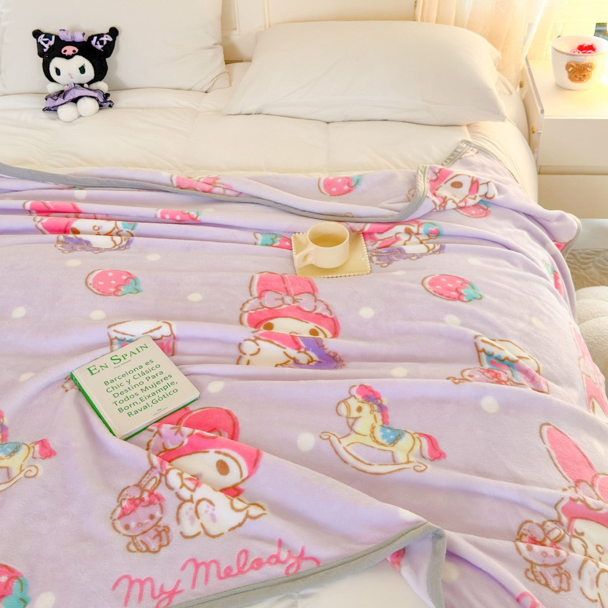 Damen weiche Fleece-Decke mit fröhlichem Kinderdesign Brehn