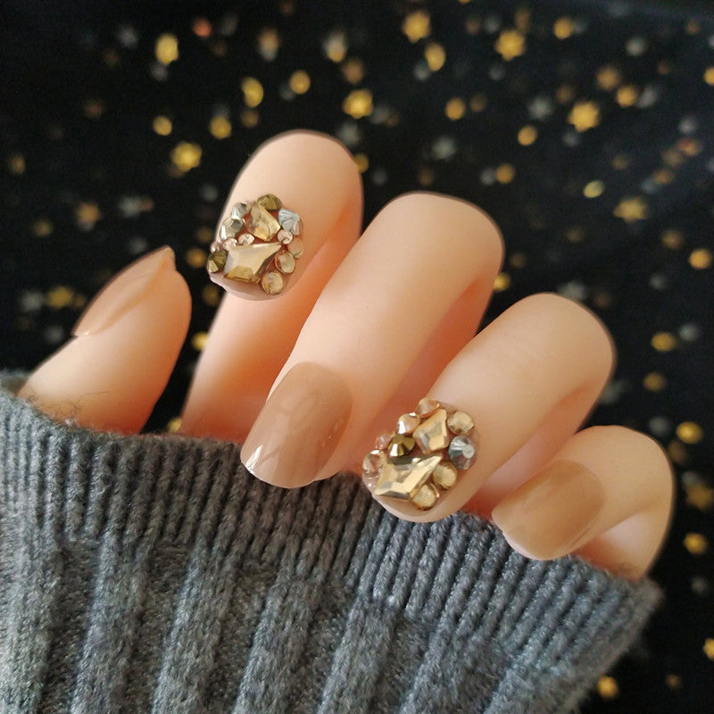 Premium mit Strass verziertes Press-On Nagelset